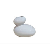 VÁZA  - fehér, Basics, kerámia (14.6/11.8/12.8cm)
