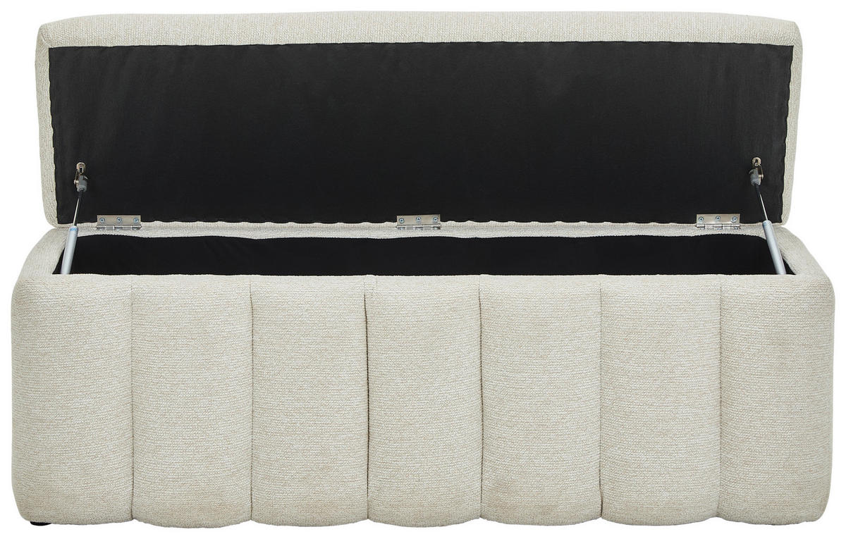 SITZBANK 120/46/41 cm Webstoff Beige Kunststoff  - Beige/Schwarz, Design, Kunststoff/Textil (120/46/41cm) - Novel