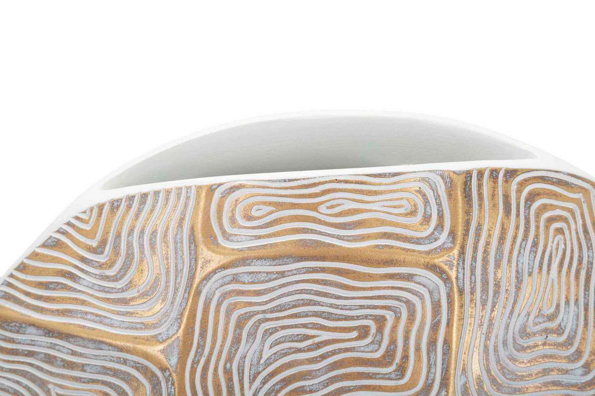 Vase Eclips  - Goldfarben/Weiß, Basics, Kunststoff (36/34.5/11cm)