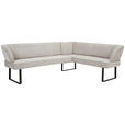 ECKBANK 243/189 cm Webstoff Schwarz, Cappuccino   - Schwarz/Cappuccino, Design, Textil/Metall (243/189cm) - Novel