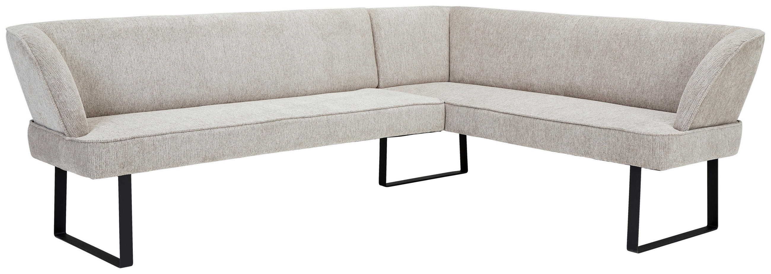 ECKBANK 243/189 cm Webstoff Schwarz, Cappuccino   - Schwarz/Cappuccino, Design, Textil/Metall (243/189cm) - Novel