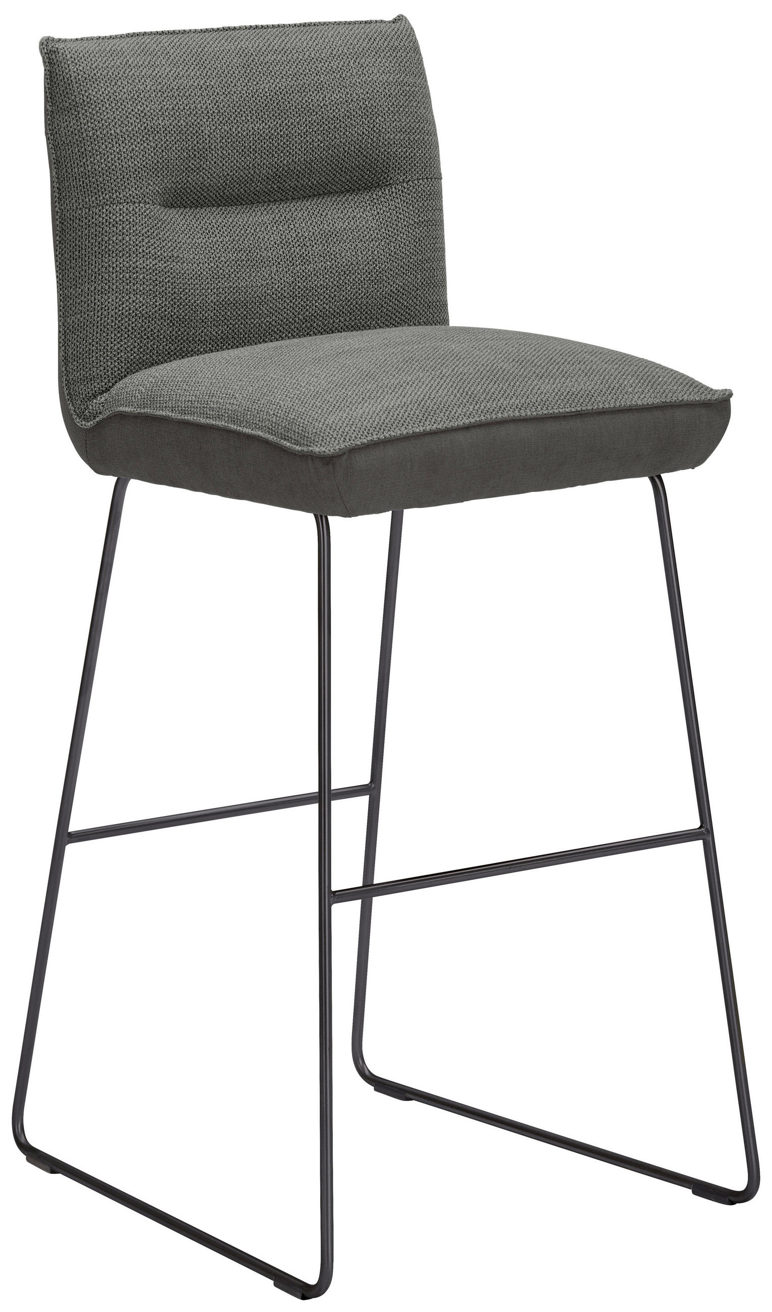 BARHOCKER in Metall, Textil Grau, Schwarz, Hellgrau  - Hellgrau/Schwarz, Design, Textil/Metall (51/107/59cm) - Dieter Knoll