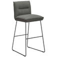 BARHOCKER in Metall, Textil Grau, Schwarz, Hellgrau  - Hellgrau/Schwarz, Design, Textil/Metall (51/107/59cm) - Dieter Knoll