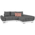 ECKSOFA in Rosa, Weiß, Dunkelgrau  - Dunkelgrau/Rosa, MODERN, Textil/Metall (290/192cm) - Carryhome