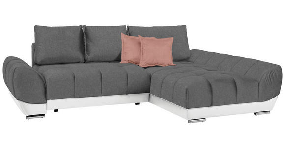 ECKSOFA in Rosa, Weiß, Dunkelgrau  - Dunkelgrau/Rosa, MODERN, Textil/Metall (290/192cm) - Carryhome