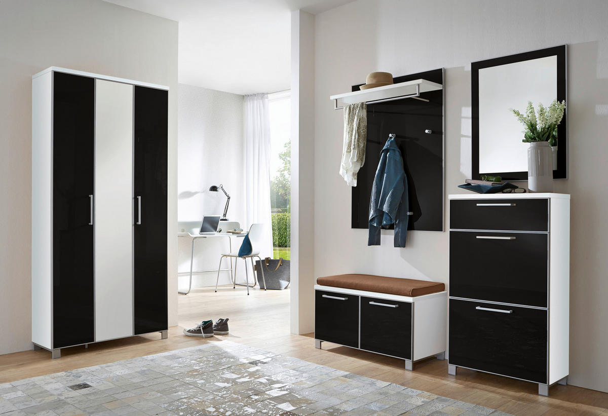 GARDEROBE 6-teilig  in 245/195/40 cm  - Taupe/Anthrazit, Design, Glas/Holzwerkstoff (245/195/40cm)
