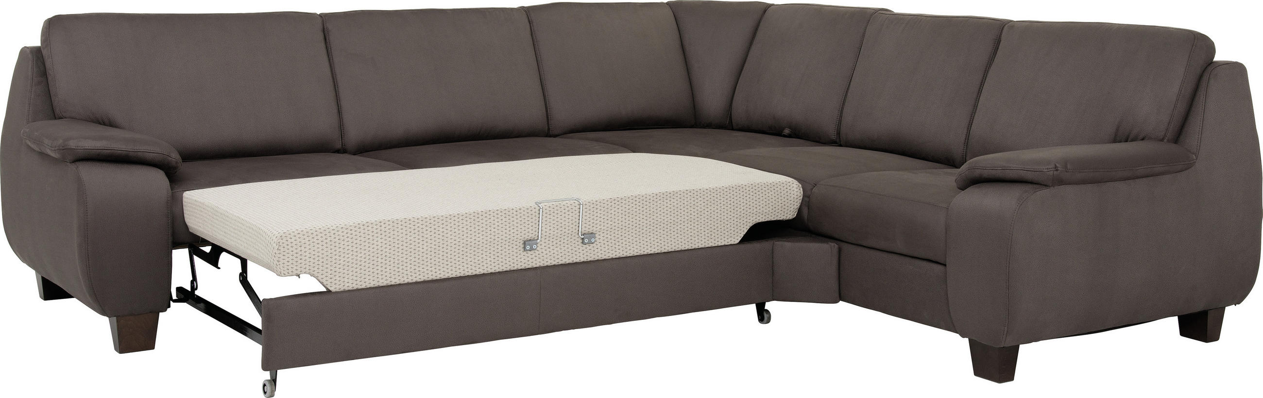WOHNLANDSCHAFT Dunkelbraun  - Dunkelbraun, KONVENTIONELL, Holz/Textil (244/274cm) - Beldomo System
