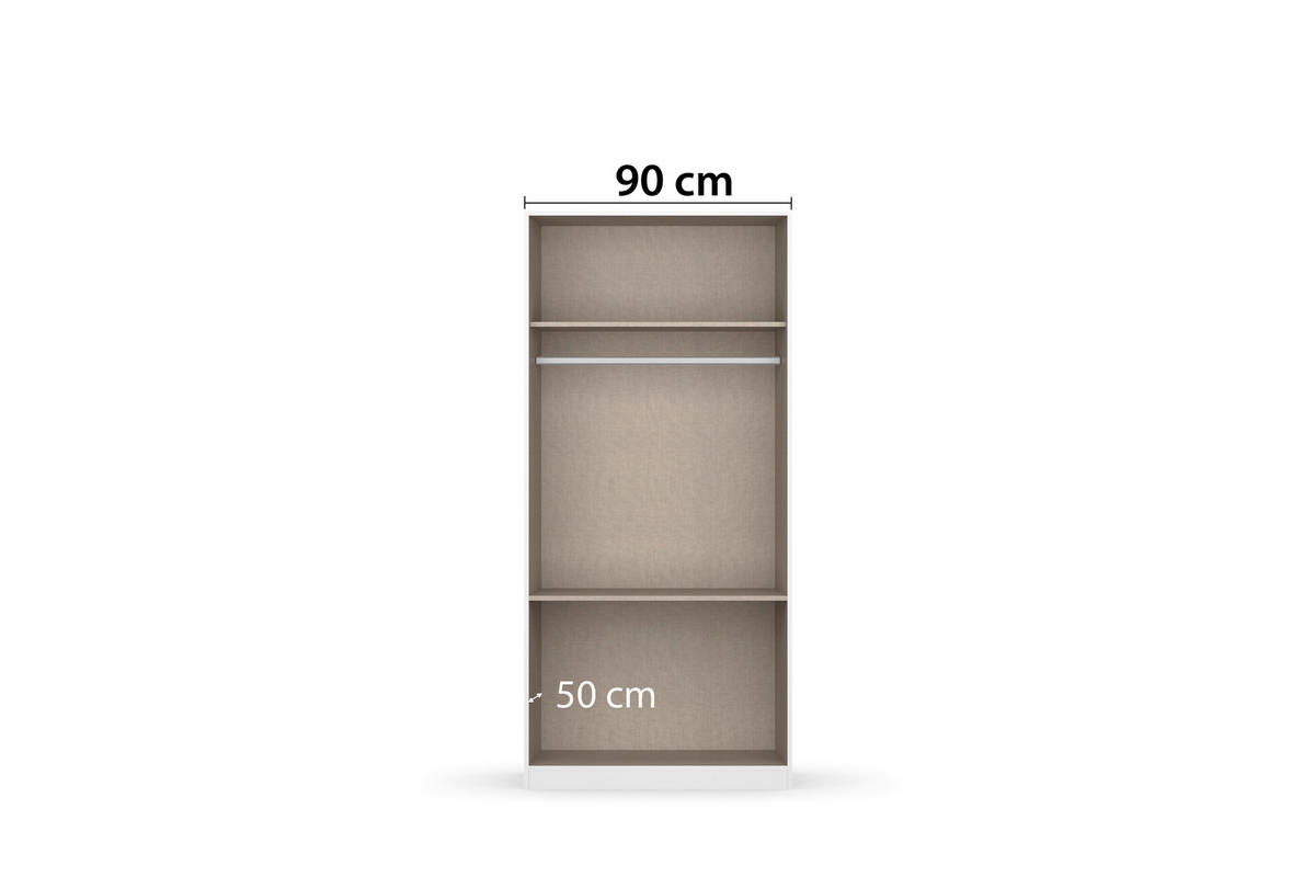 DREHTÜRENSCHRANK in Grau, Eiche Artisan  - Eiche Artisan/Grau, Modern, Holzwerkstoff (91/197/54cm) - Rauch Möbel