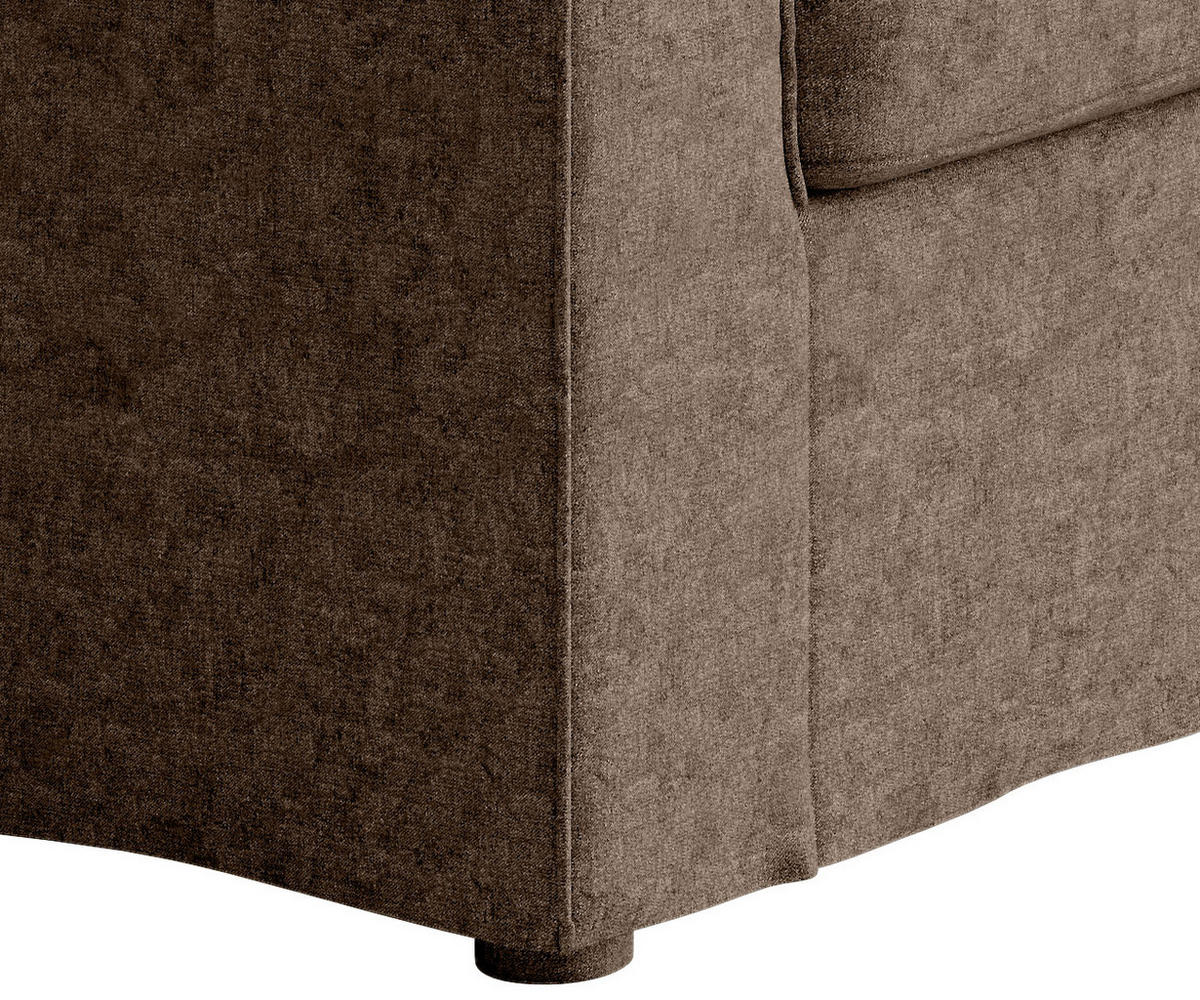 OHRENSESSEL in Flachgewebe Dunkelbraun  - Edelstahlfarben/Dunkelbraun, Design, Textil/Metall (88/105/90cm) - Livetastic