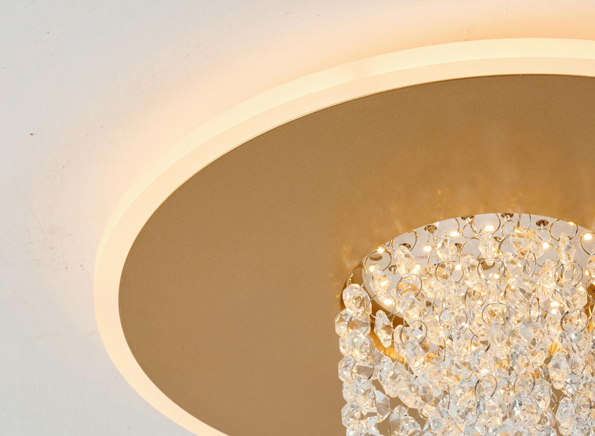 DECKENLEUCHTE Deluge 31,5/15/31,5 cm  - Goldfarben, Design, Kunststoff/Metall (31,5/15/31,5cm)