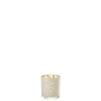 TEELICHTHALTER - Weiss/Goldfarben, Basics, Glas (7,3/7,3/8cm) - Ambia Home