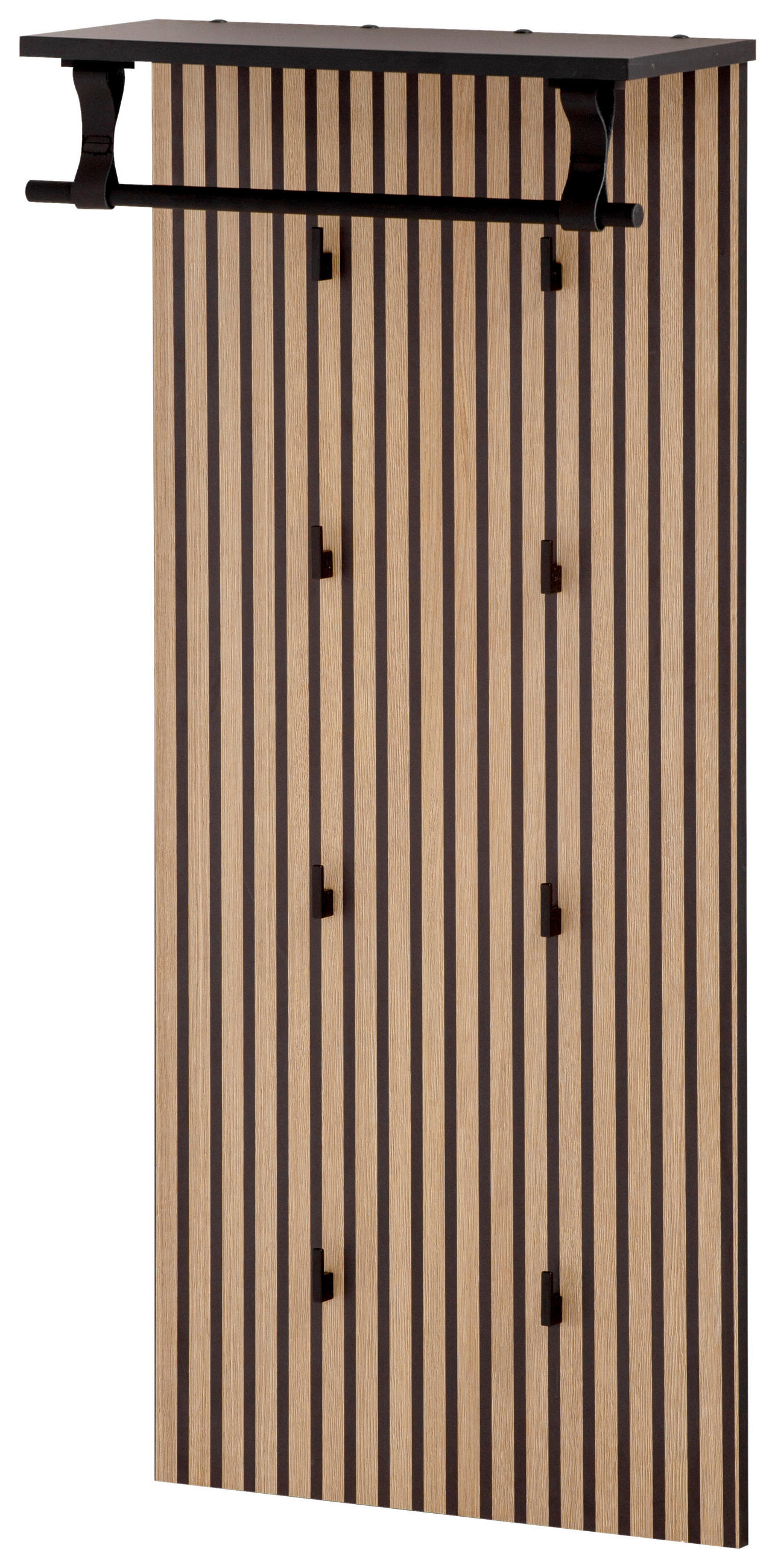 GARDEROBENPANEEL  in 50/110,6/20,9 cm  - Eichefarben/Schwarz, Design, Holzwerkstoff (50/110,6/20,9cm) - MID.YOU