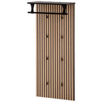 GARDEROBENPANEEL  in 50/110,6/20,9 cm  - Eichefarben/Schwarz, Design, Holzwerkstoff (50/110,6/20,9cm) - MID.YOU