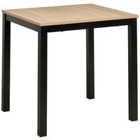 JEDILNA MIZA, črna, hrast sonoma  - črna/hrast sonoma, Konvencionalno, kovina/leseni material (80-120/70/76cm) - MID.YOU