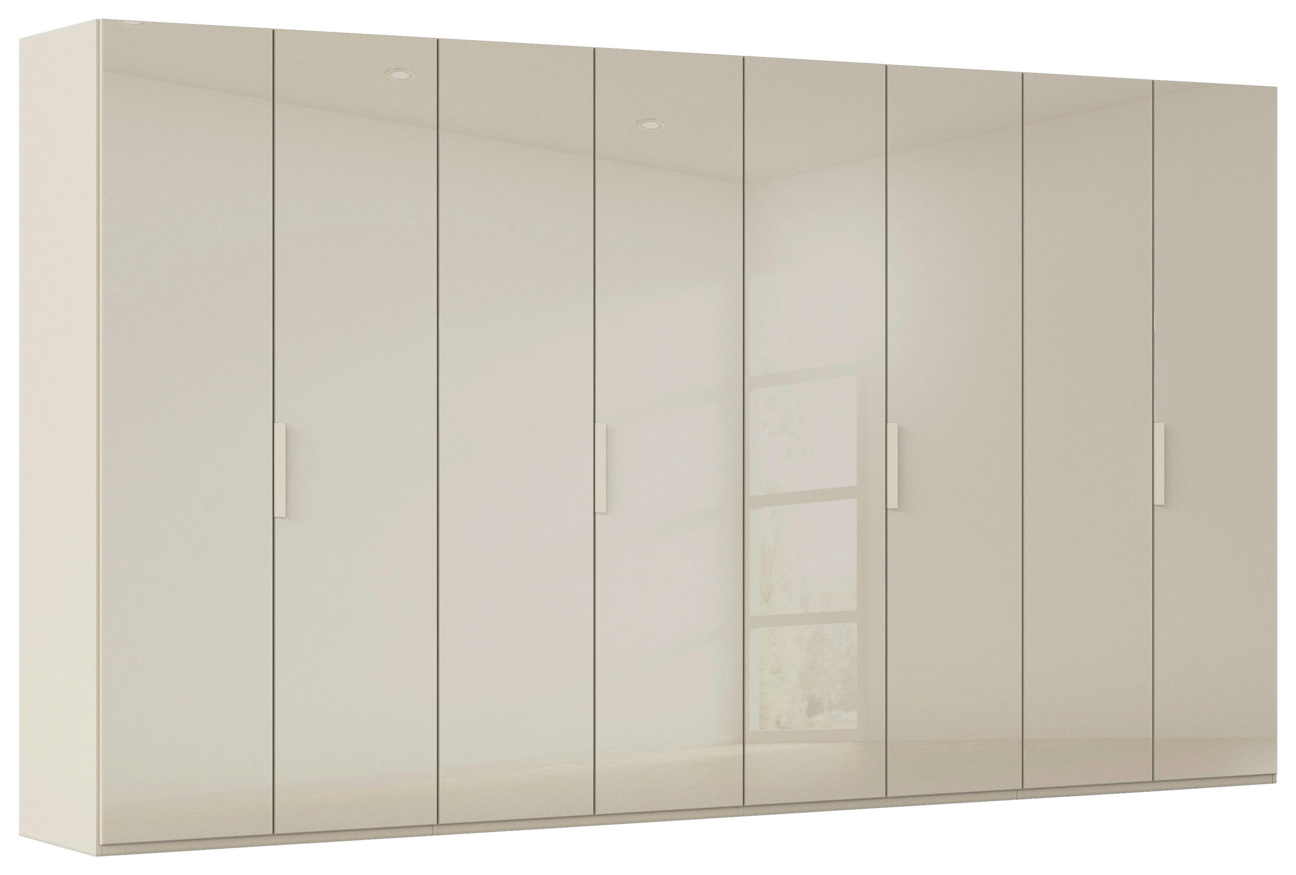 DREHTÜRENSCHRANK 400/235/61 cm,  in Champagner, 8-türig  - Champagner, Basics, Glas/Holzwerkstoff (400/235/61cm) - Novel