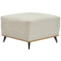 HOCKER in Textil Creme  - Creme/Schwarz, MODERN, Holz/Textil (73/47/73cm) - home24