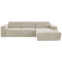 ECKSOFA Naturfarben Feincord  - Schwarz/Naturfarben, Design, Kunststoff/Textil (302/174cm) - Beldomo Style