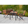 BALKONTISCH Holz, Metall Graphitfarben, Naturfarben  - Graphitfarben/Naturfarben, MODERN, Holz/Metall (65-130/75/65cm) - Gardenson