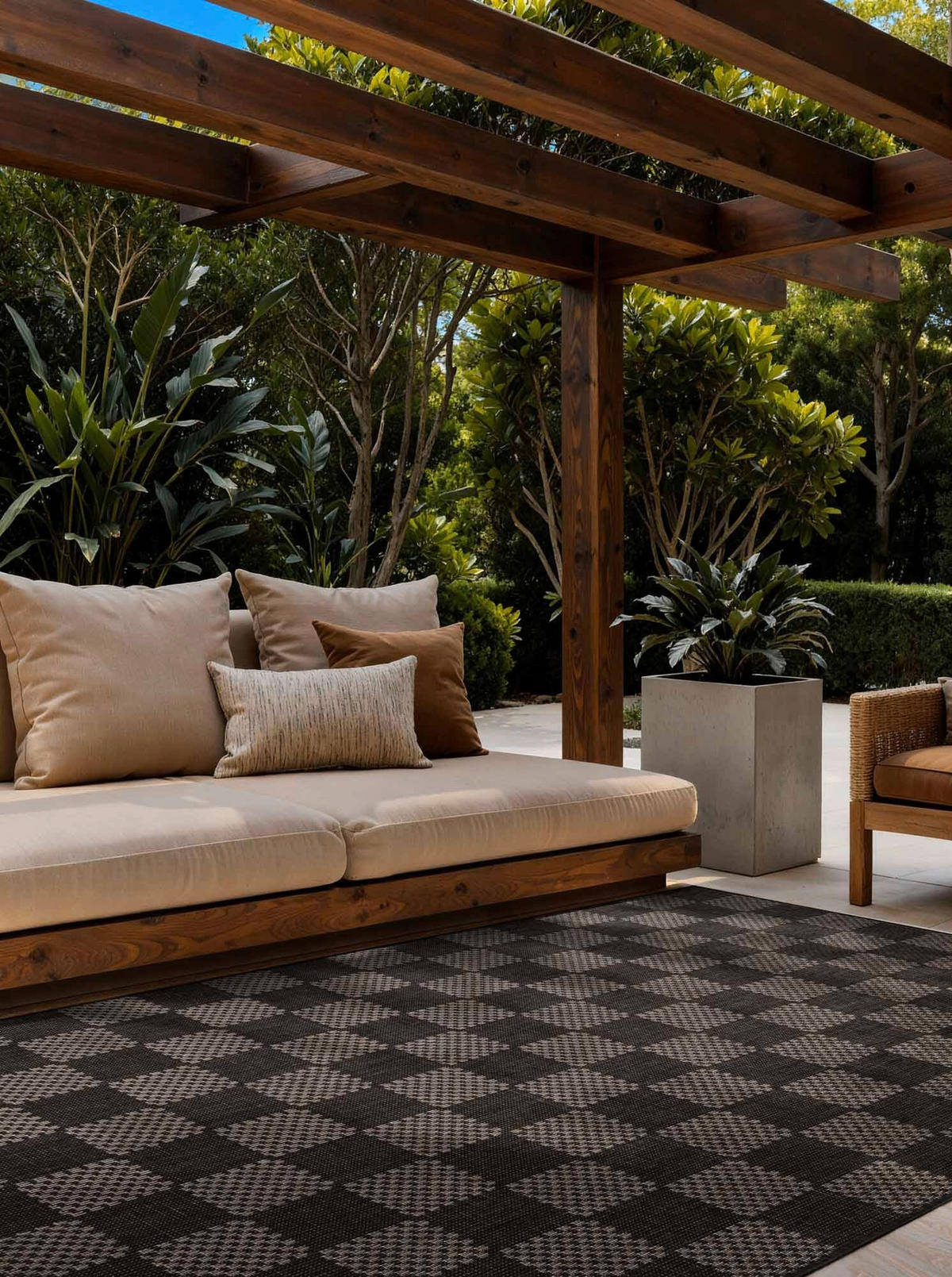 FLACHWEBETEPPICH 120/170 cm Haringey Schwarz, Weiß rechteckig  - Schwarz/Weiß, Basics, Kunststoff (120/170cm)