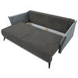 SCHLAFSOFA  mit Liegefunktion, Rücken echt Cord, Flachgewebe Grau  - Schwarz/Grau, KONVENTIONELL, Textil/Metall (223/72/100cm) - Carryhome