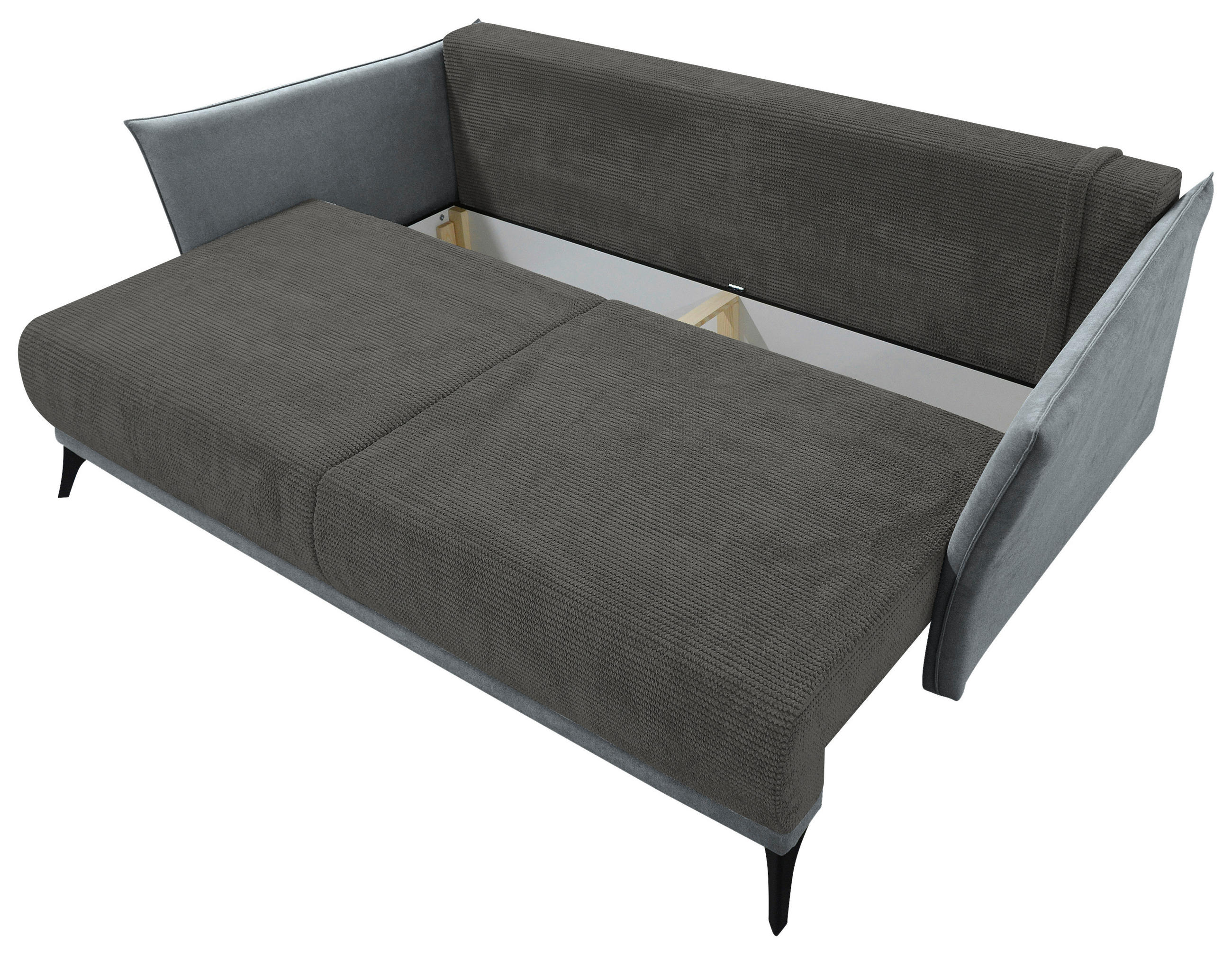 Thumbnail - Carryhome Schlafsofa, Grau, Textil, 2-Sitzer, Füllung: Schaumstoffflocken,Schaumstoffflocken, 223x72x100 cm, Liegefunkti...