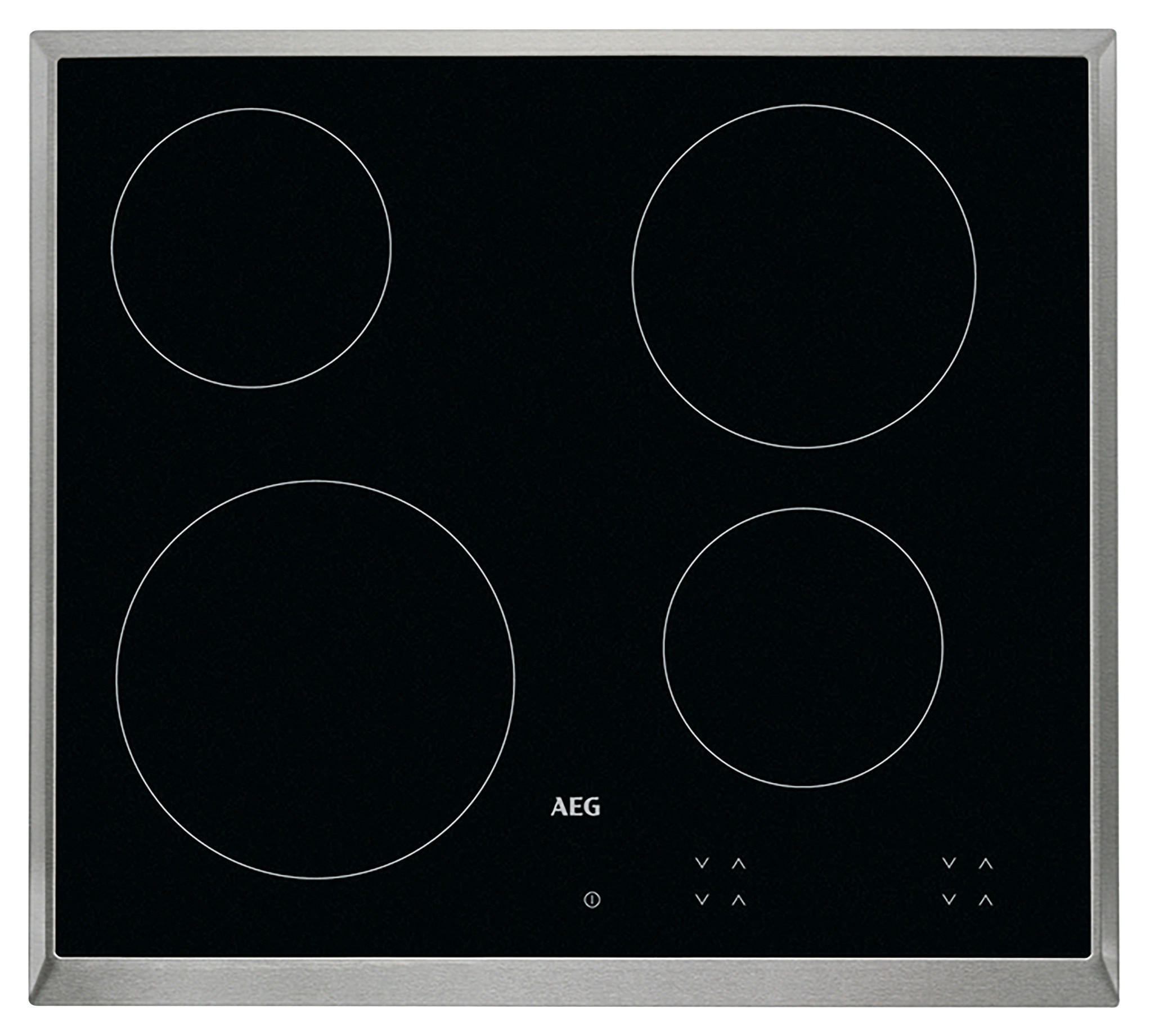 GLASKERAMIKKOCHFELD HK624000XB  - Edelstahlfarben/Schwarz, Basics, Glas/Metall (57,6/51,6cm) - AEG