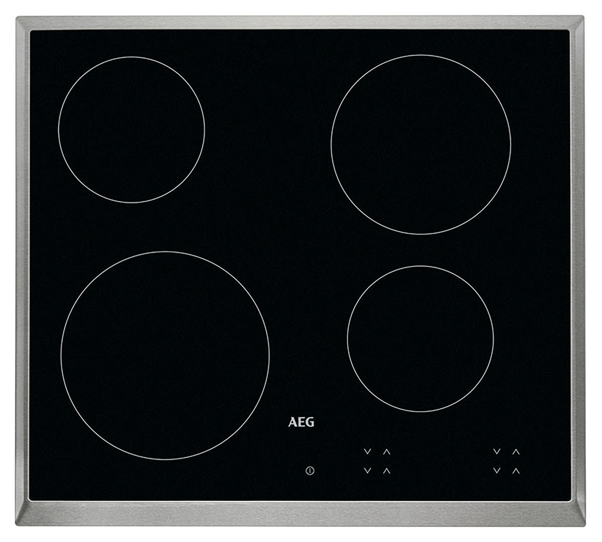 GLASKERAMIKKOCHFELD HK624000XB  - Edelstahlfarben/Schwarz, Basics, Glas/Metall (57,6/51,6cm) - AEG