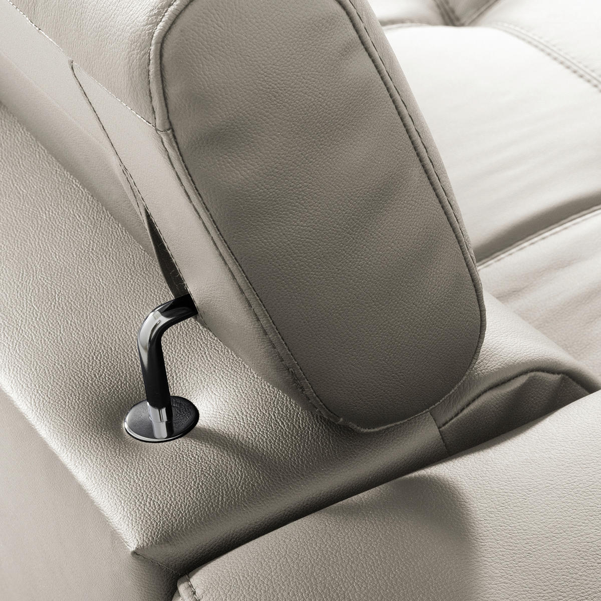 ECKSOFA  in Lederlook Echtleder Platinfarben  - Platinfarben/Schwarz, Design, Leder/Textil (247/173cm) - Livetastic