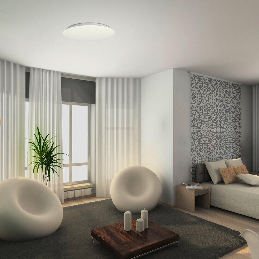 LED PLAFONJERA - bela, Osnovno, plastika (48/6,8cm)