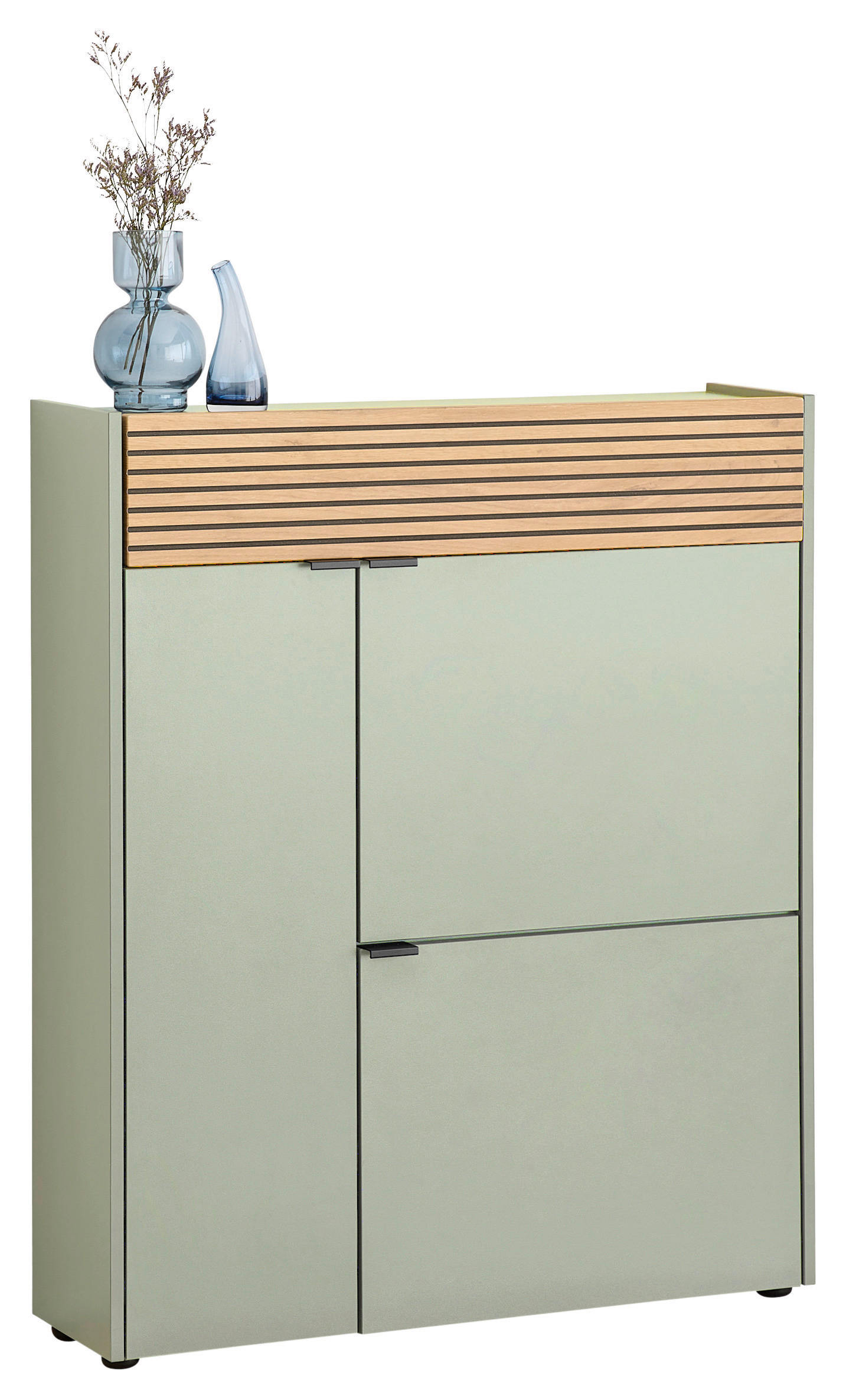 SCHUHSCHRANK 83/99/22 cm  - Eichefarben/Schwarz, Design, Holzwerkstoff/Kunststoff (83/99/22cm) - Voleo