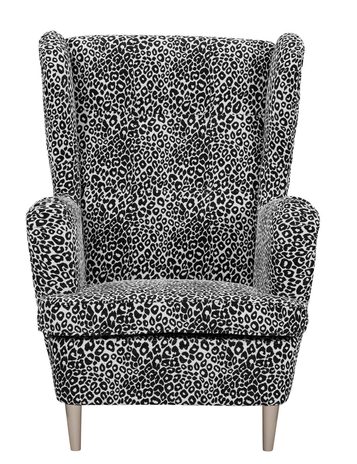 SESSEL in Jacquard, Webstoff Schwarz, Weiß  - Kaschmir/Schwarz, MODERN, Holz/Textil (78/102/98cm) - MID.YOU