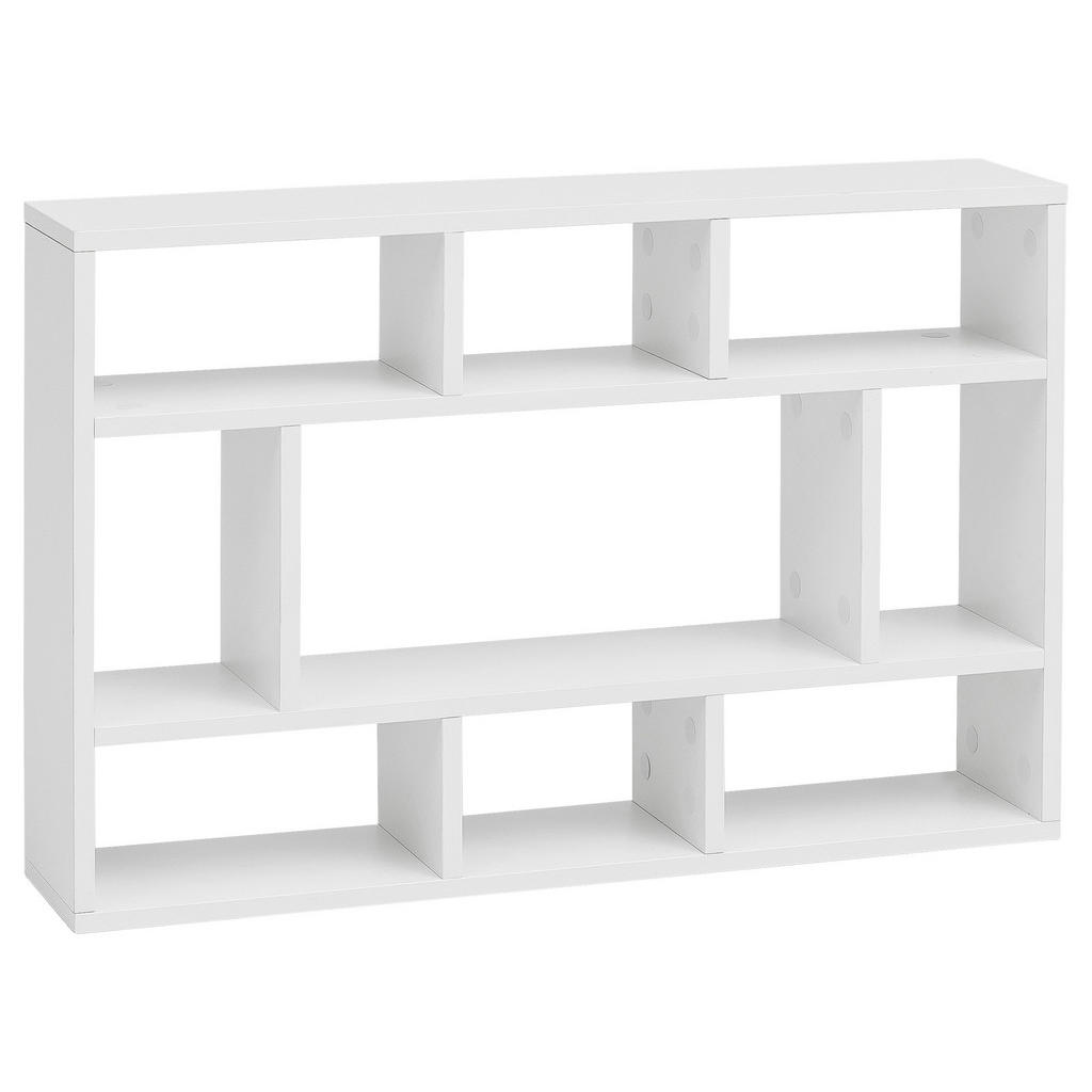 Wandregal B: 75 cm Weiß lackiert 9 Fächer