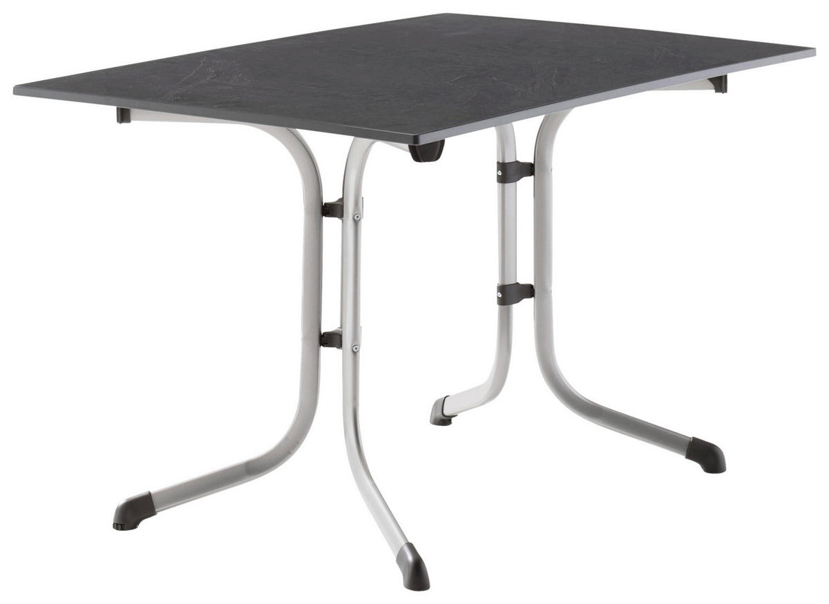 GARTENKLAPPTISCH 120/73/80 cm Metall, Kunststoff rechteckig  - Anthrazit/Graphitfarben, Basics, Kunststoff/Metall (120/73/80cm) - Sieger