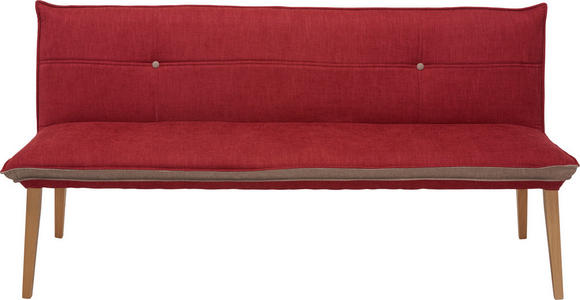 SITZBANK 179/80/60 cm in Grau, Rot, Eichefarben - Eichefarben/Rot, KONVENTIONELL, Holz/Textil (179/80/60cm) - Voleo