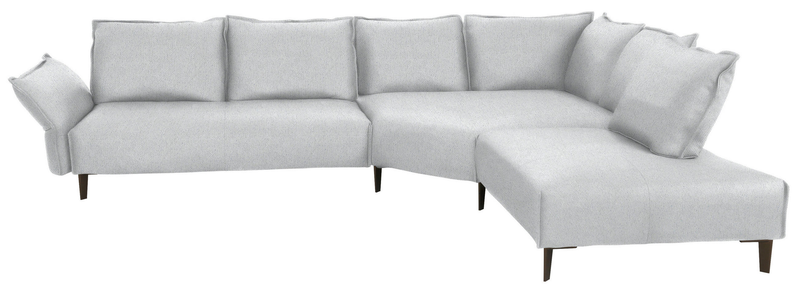 ECKSOFA in Webstoff Hellgrau  - Hellgrau/Schwarz, Modern, Textil/Metall (340/272cm) - W.Schillig