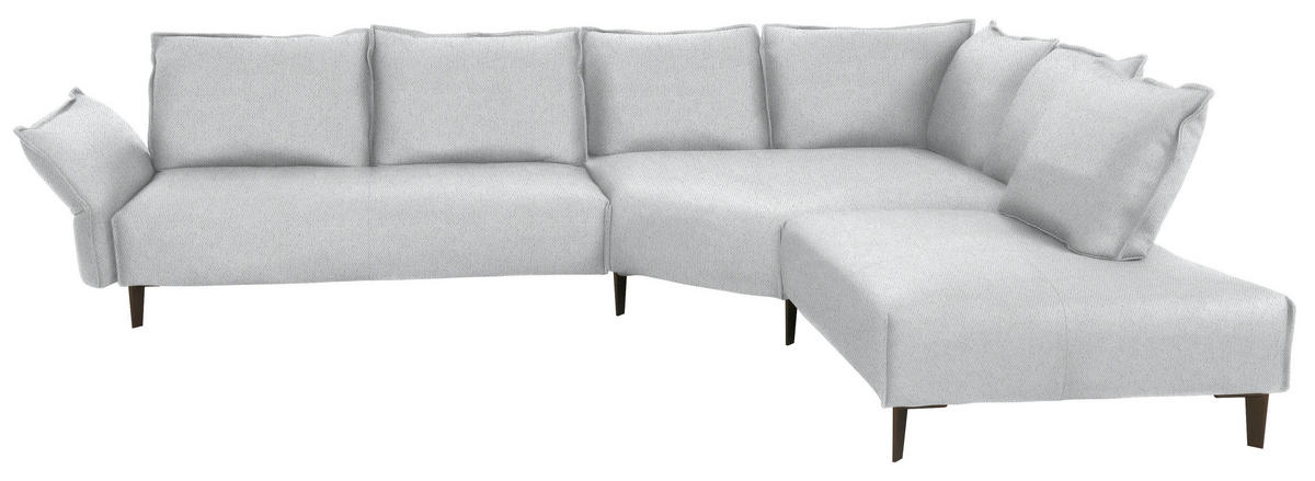 ECKSOFA in Webstoff Hellgrau  - Hellgrau/Schwarz, Modern, Textil/Metall (340/272cm) - W.Schillig