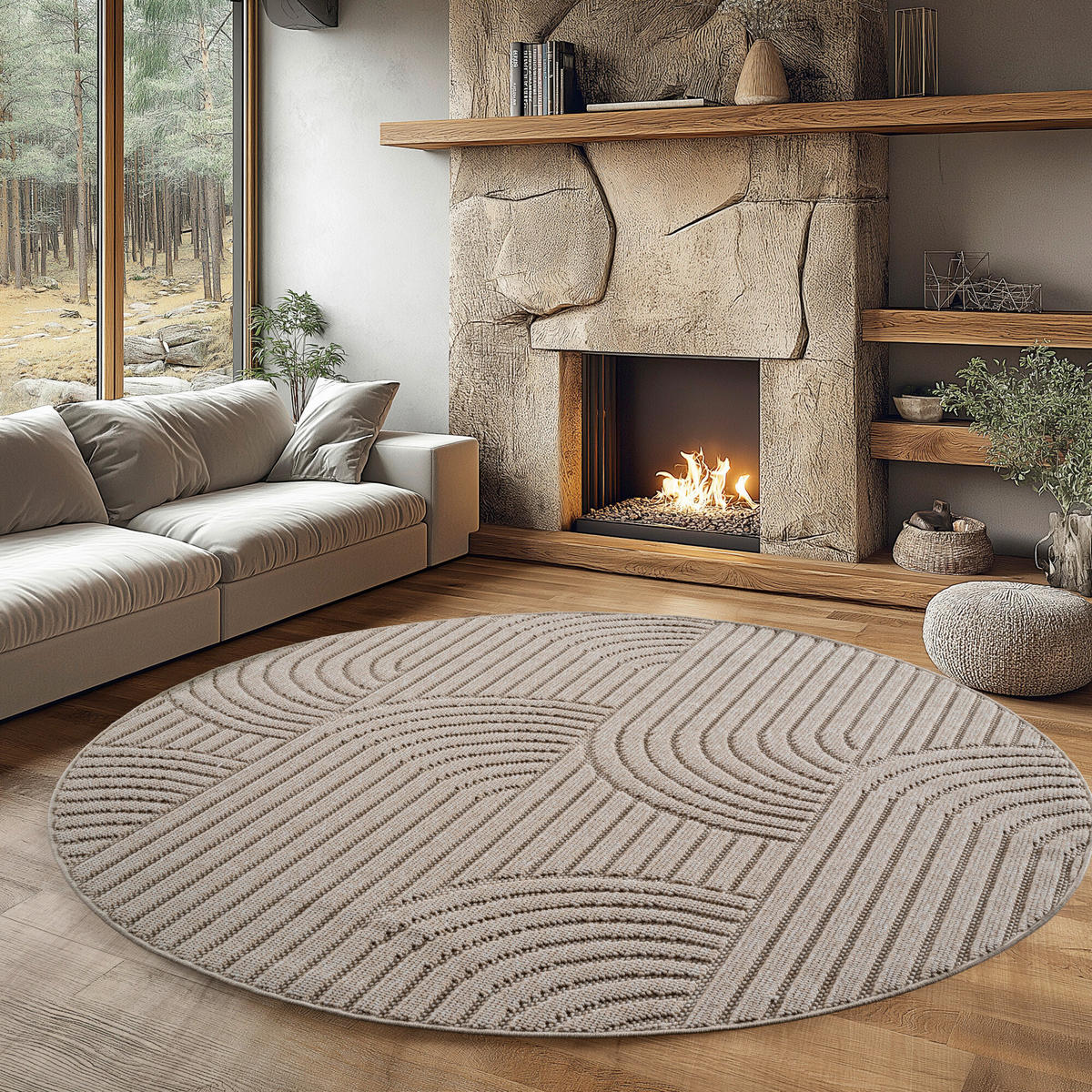 FLACHWEBETEPPICH 200 cm HELIX Beige  - Beige, Basics, Kunststoff/Textil (200cm) - Novel