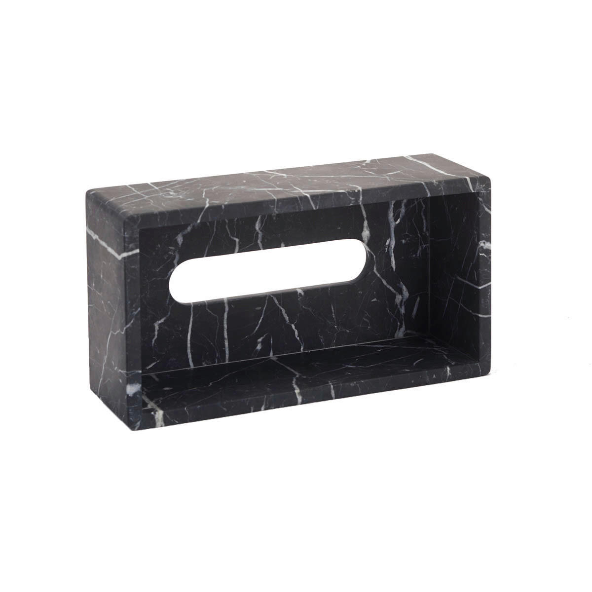 TASCHENTUCHBOX - Schwarz, Basics, Stein (27.3/14.4/9.2cm) - Aquanova