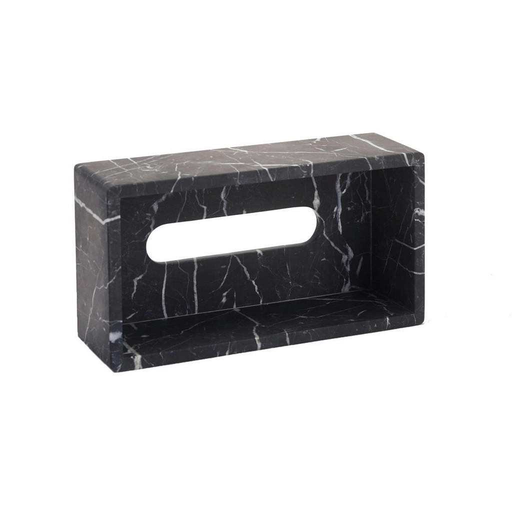 Thumbnail - Aquanova Taschentuchbox Nero, Schwarz, Stein, 14.4x9.2x27.3 cm, Badaccessoires, Waschplatzzubehör, Taschentuchboxen