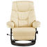 RELAXSESSEL Lederlook Kombination Echtleder/Lederlook Relaxfunktion - Dunkelbraun/Creme, Design, Leder/Holz (78/104-80/90-158cm) - Cantus