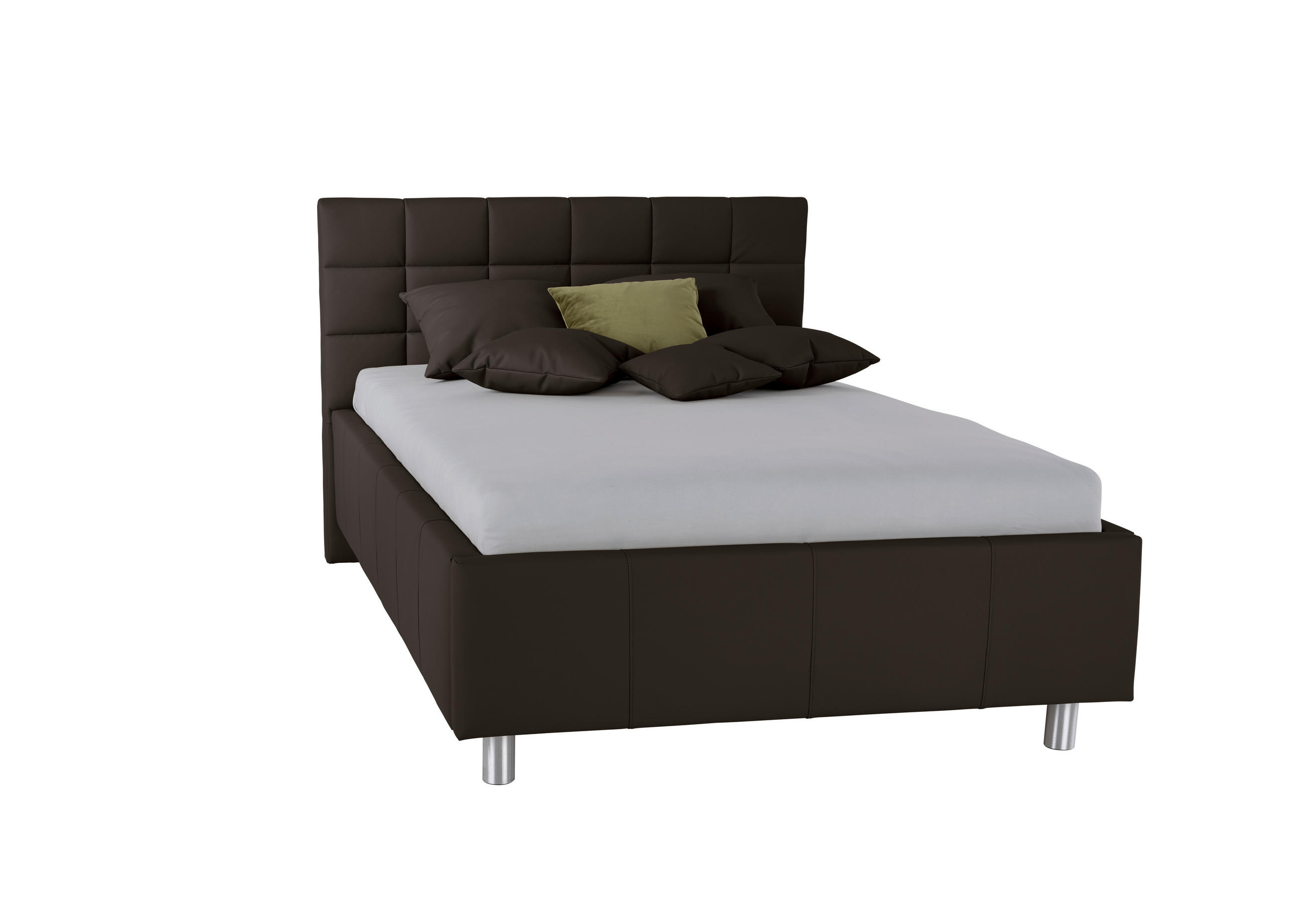 POLSTERBETT 140/200 cm  in Dunkelbraun  - Birkefarben/Dunkelbraun, KONVENTIONELL, Holz/Textil (140/200cm) - Esposa