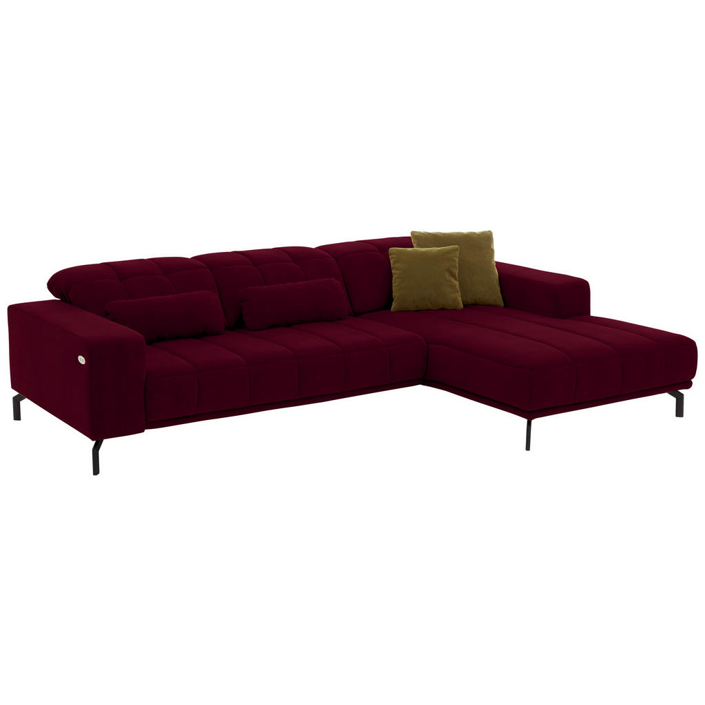Thumbnail - Beldomo Style Ecksofa, Beere, Textil, 5-Sitzer, Ottomane rechts, L-Form, 293x195 cm, Goldenes M, Stoffauswahl, seitenver...