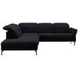 ECKSOFA in Flachgewebe Graphitfarben  - Schwarz/Graphitfarben, Design, Textil/Metall (233/299cm) - Dieter Knoll