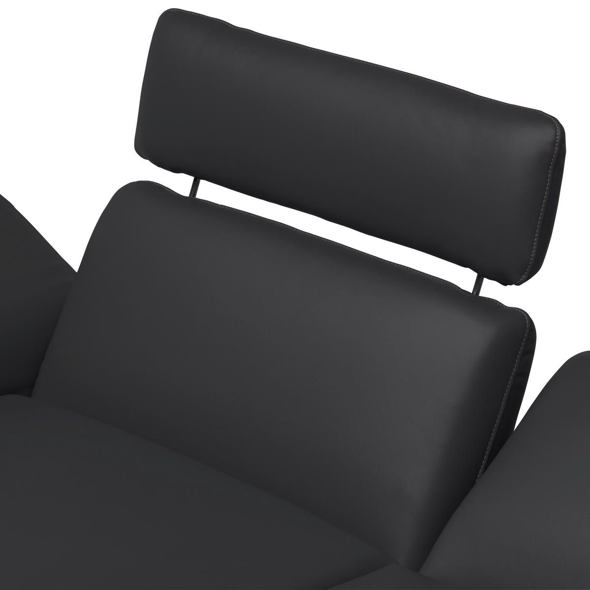 ECKSOFA in Echtleder Schwarz  - Beige/Schwarz, Design, Leder/Metall (150/242cm) - Koinor