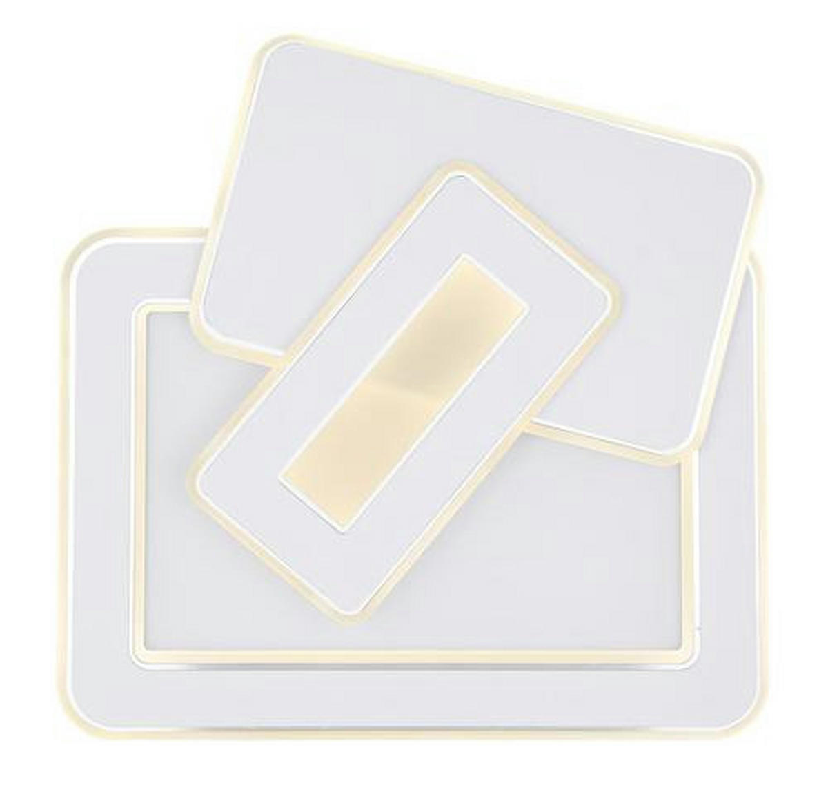 LED-DECKENLEUCHTE KIQUE  Smart 49/48,5/6,8 cm   - Weiß, Design, Kunststoff/Metall (49/48,5/6,8cm) - Globo