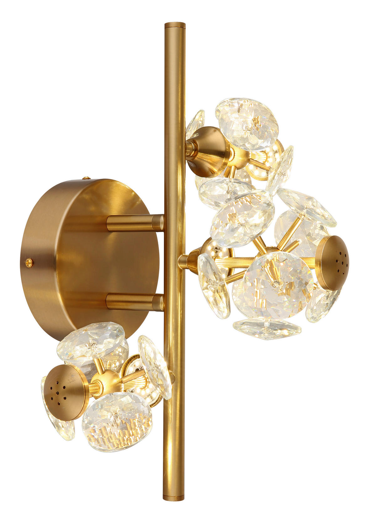 LED SVJETILJKA ZIDNA VIRINA  - prozirno/zlatne boje, Konvencionalno, staklo/metal (41/33/27cm) - Globo