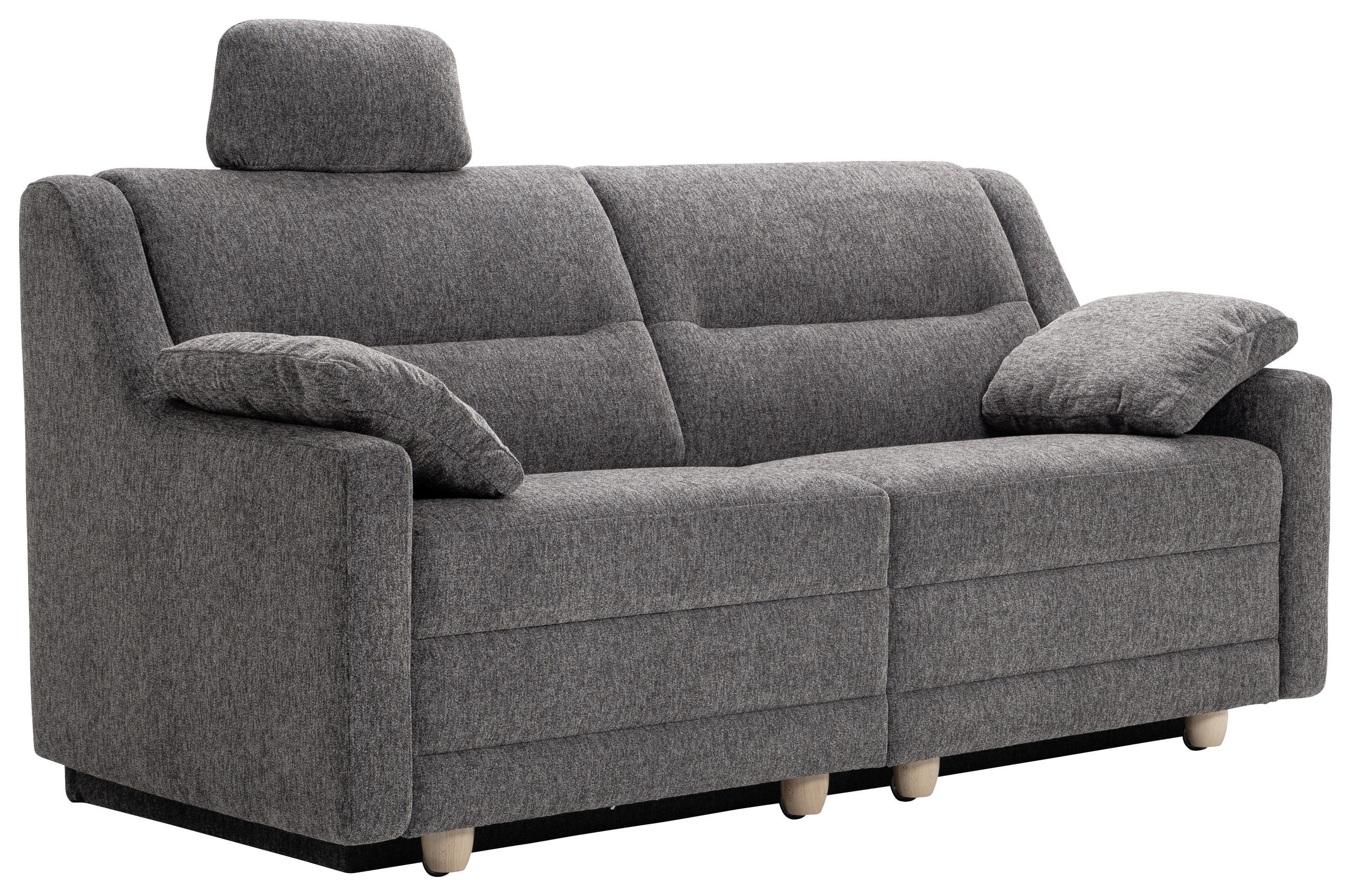 SCHLAFSOFA Chenille Braun  - Buchefarben/Braun, KONVENTIONELL, Holz/Textil (184/88/91cm) - Sedda