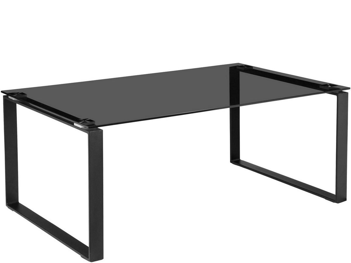 COUCHTISCH OSLO Klarglas rechteckig Schwarz  - Schwarz, Design, Glas/Metall (110/45/70cm) - Livetastic