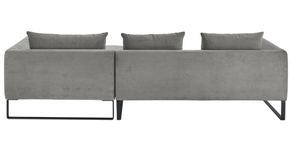 ECKSOFA  in Cord Dunkelgrau  284/178 cm  - Dunkelgrau/Schwarz, KONVENTIONELL, Textil/Metall (284/178cm) - Hom`in