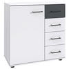 KOMMODE 81/83/41 cm  in Graphitfarben, Weiss  - Weiss/Schwarz, Konventionell, Holzwerkstoff/Kunststoff (81/83/41cm) - Carryhome